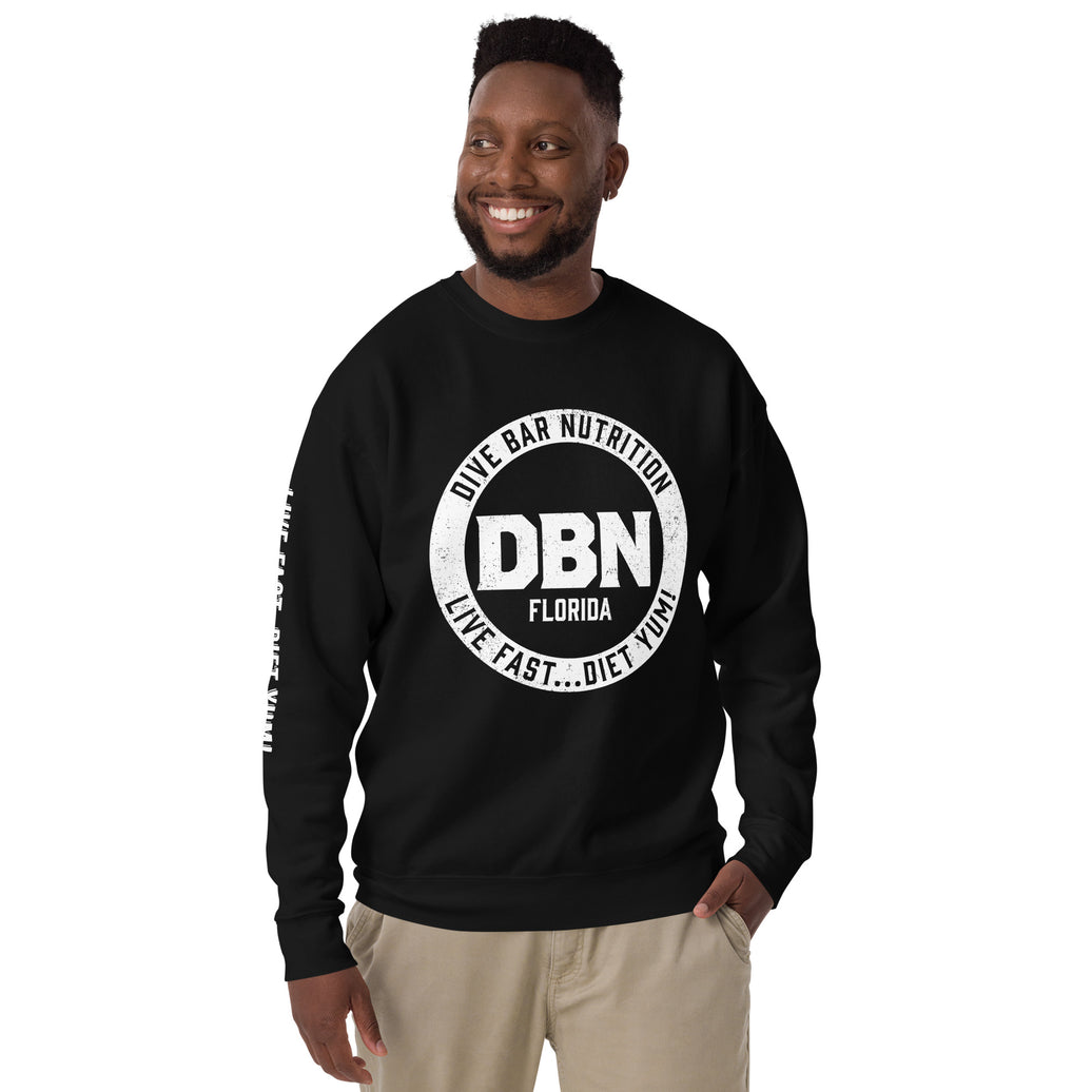 White DBN Logo Unisex Premium Sweatshirt