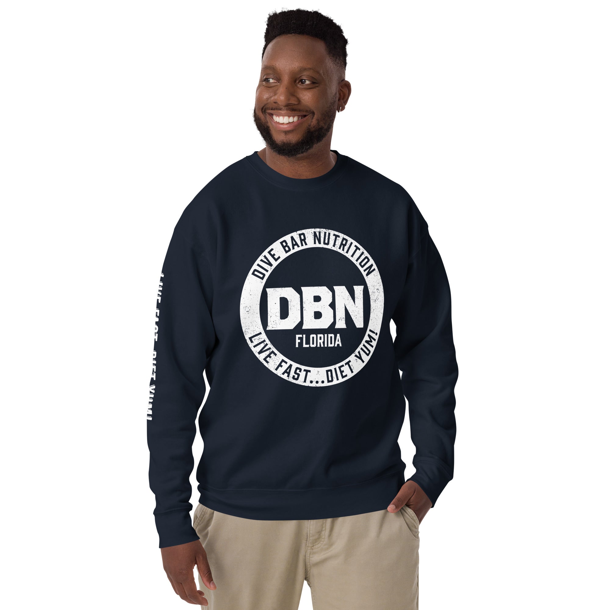 White DBN Logo Unisex Premium Sweatshirt
