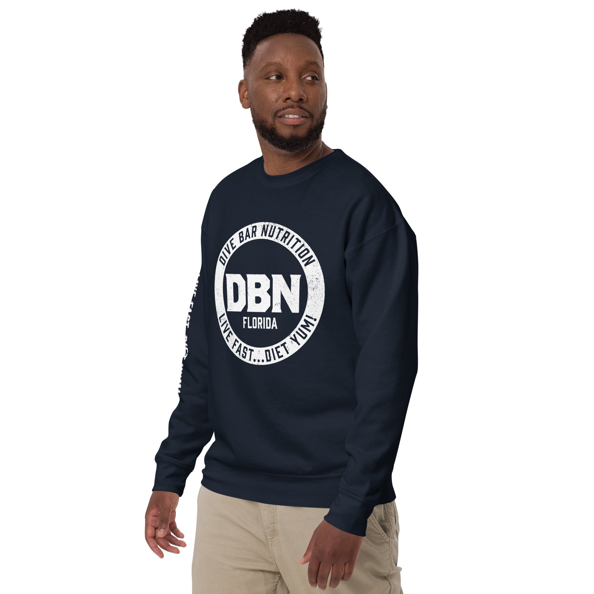 White DBN Logo Unisex Premium Sweatshirt
