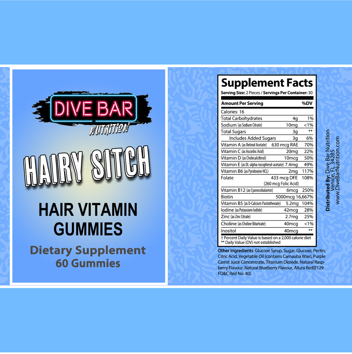HAIRY SITCH Hair Strength Gummies Dive Bar Nutrition hairy-sitch-hair-strength-gummies-dive-bar-nutrition