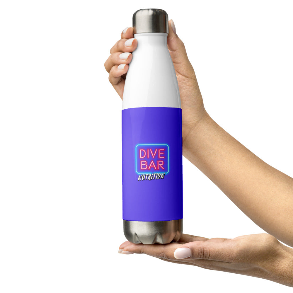 Stainless Steel Water Bottle - White/Purple