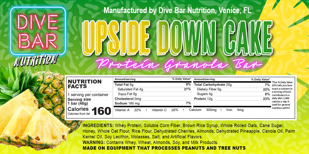 PINEAPPLE UPSIDE DOWN - 6 granola bars