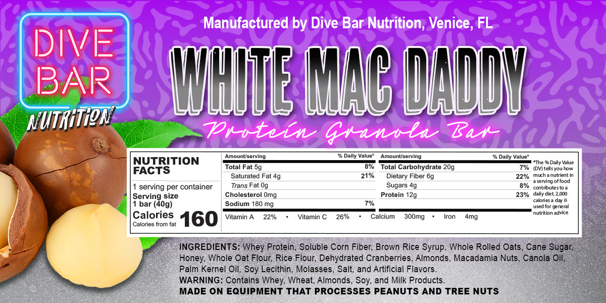 WHITE MAC DADDY - 6 granola bars