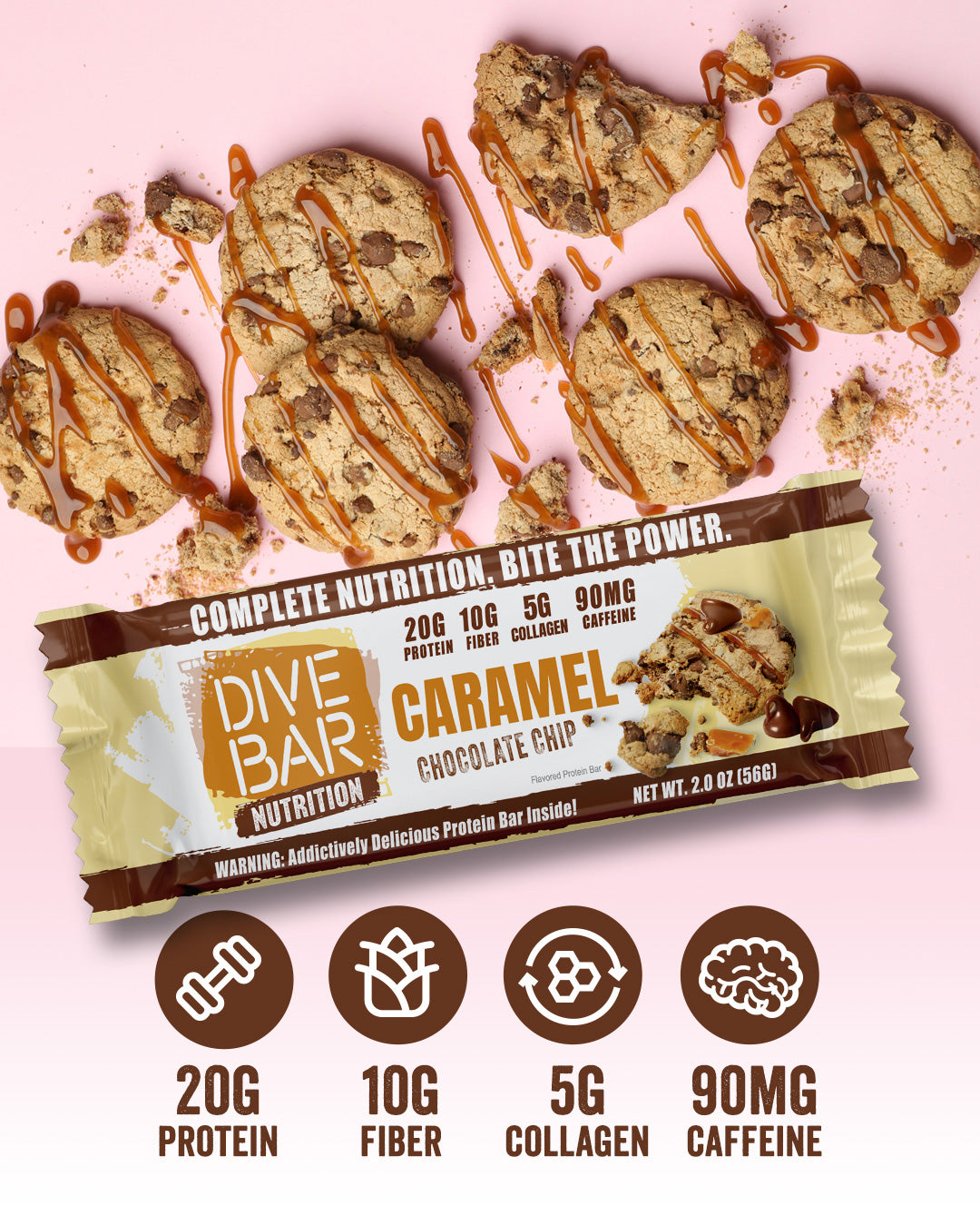 CARAMEL CHOC CHIP - 6 Bars