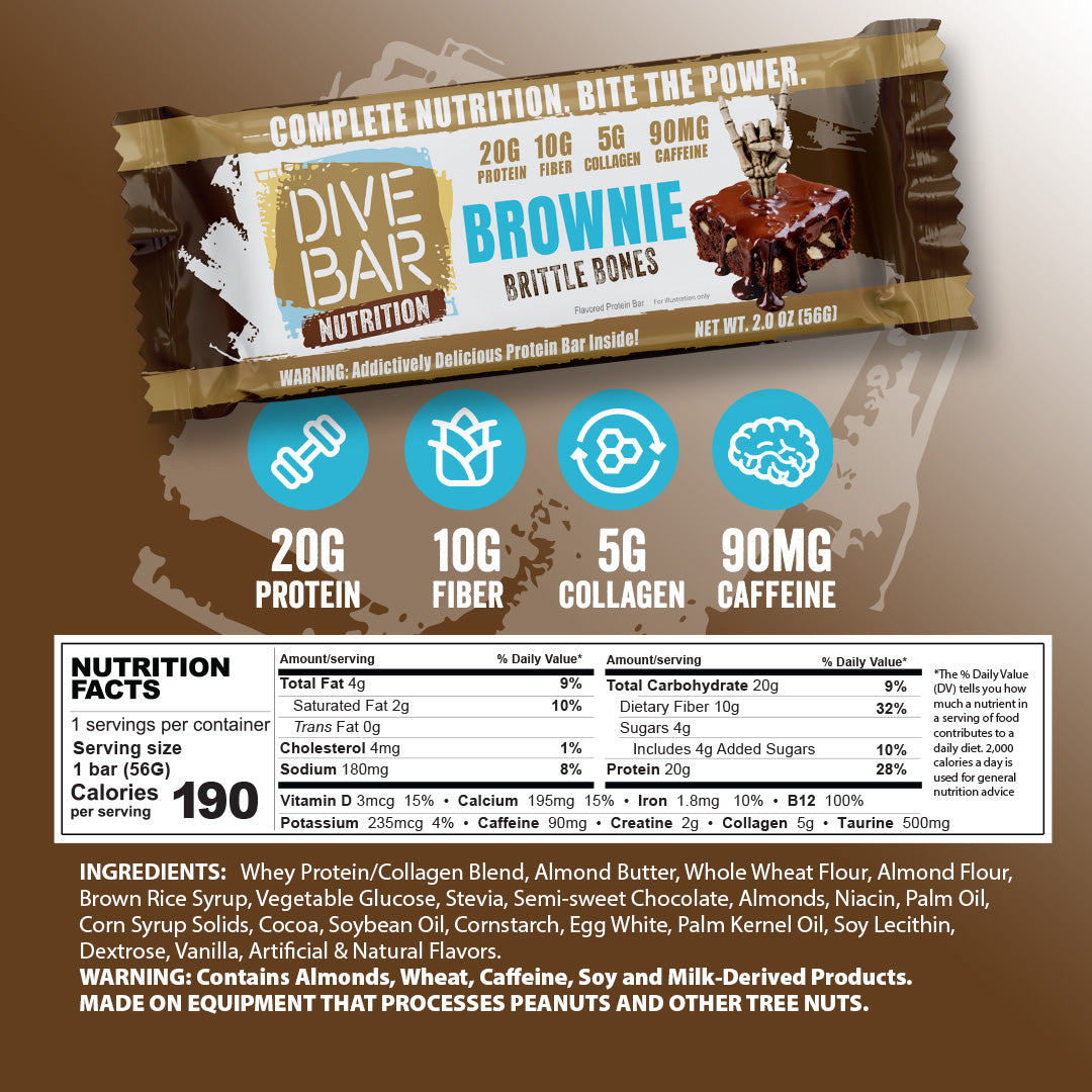 Brownie Brittle  Bonez - 6 Bars