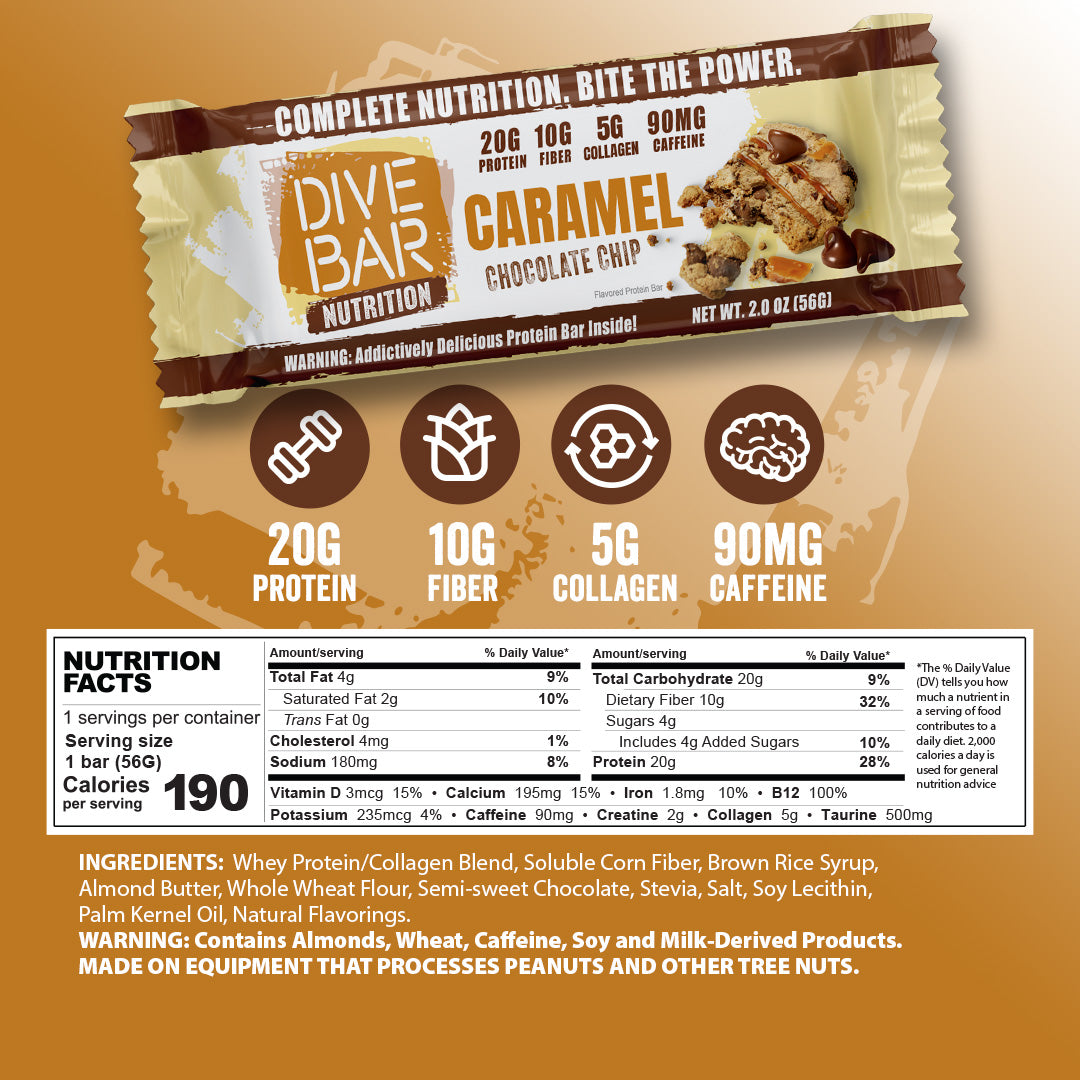 CARAMEL CHOC CHIP - 6 Bars