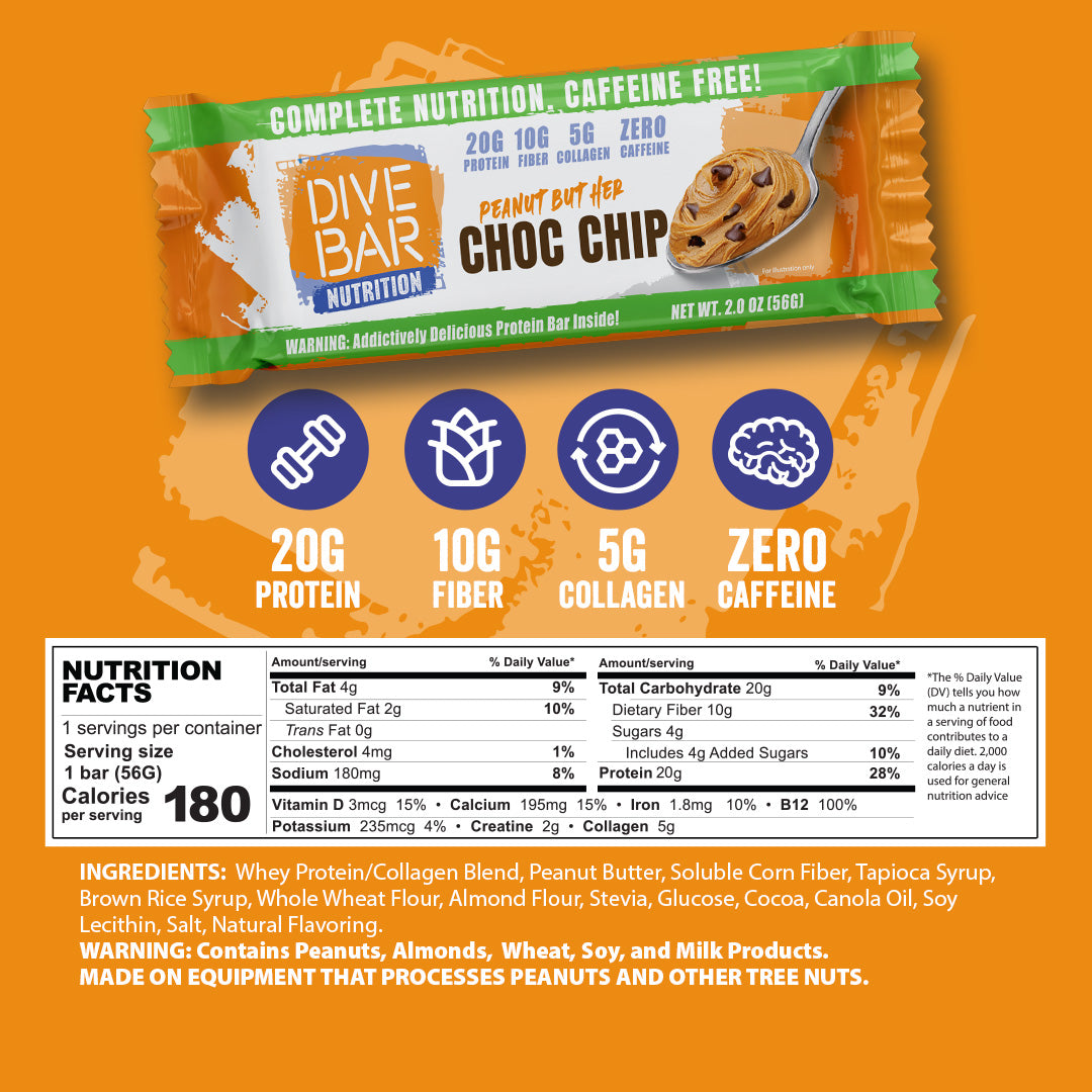 DECAF PB Chocolate Chip - 6 Bars