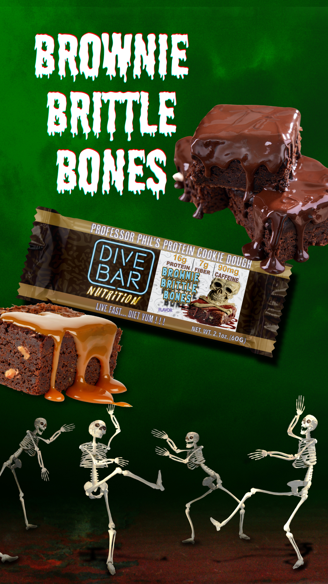 Brownie Brittle  Bonez - 6 Bars