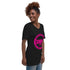 Pink DBN logo Unisex Short Sleeve V-Neck T-Shirt