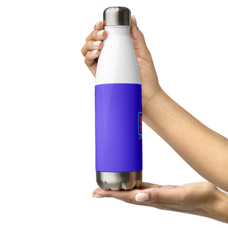 Stainless Steel Water Bottle - White/Purple